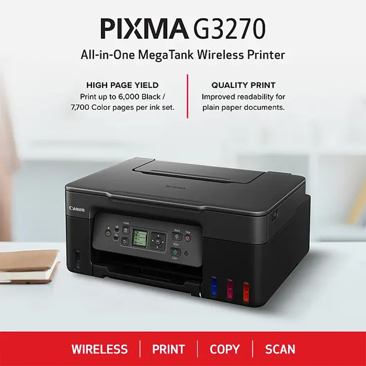 canon pixma megatank g3270 bk wireless color inkjet printer, all in one supertank, print, scan, copy (g3270 bk) canon pixma megatank g3270 bk wireless color inkjet printer, all in one supertank, print, scan, copy (g3270 bk)