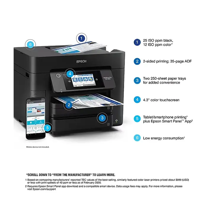 epson workforce pro wf 4830 wireless color inkjet printer, all in one, print, scan, copy, fax (9472528) epson workforce pro wf 4830 wireless color inkjet printer, all in one, print, scan, copy, fax (9472528)