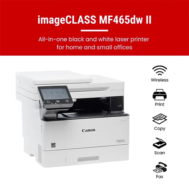 canon imageclass mf465dw ii wireless black & white all in one laser printer, best for office (7188c006) canon imageclass mf465dw ii wireless black & white all in one laser printer, best for office (7188c006)
