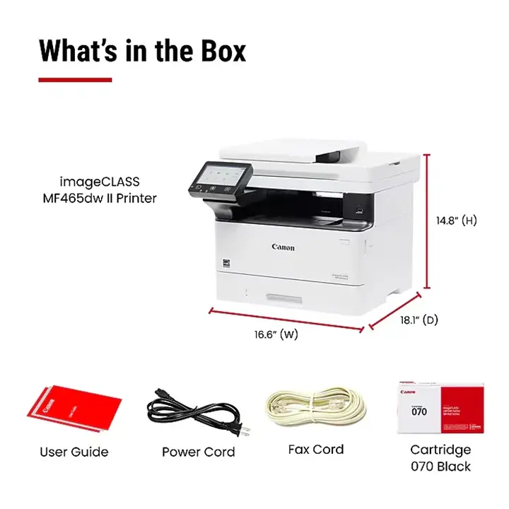 canon imageclass mf465dw ii wireless black & white all in one laser printer, best for office (7188c006) canon imageclass mf465dw ii wireless black & white all in one laser printer, best for office (7188c006)