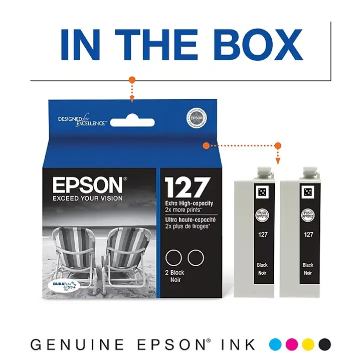 epson t127s black extra high yield ink cartridge, 2/pack (t127120 d2) epson t127s black extra high yield ink cartridge, 2/pack (t127120 d2)