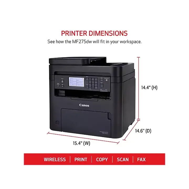 canon imageclass mf275dw wireless black & white all in one laser printer (5621c004) canon imageclass mf275dw wireless black & white all in one laser printer (5621c004)