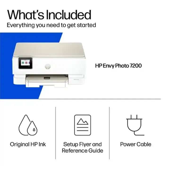 hp envy photo 7275 all in one printer with free 3 months of instant ink, ai enabled