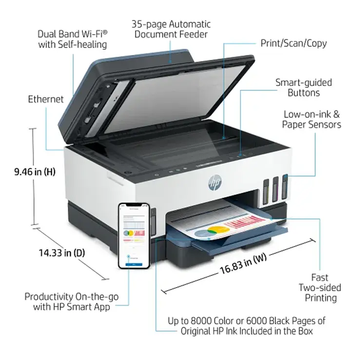 hp smart tank 7301 all in one printer, ai enabled hp smart tank 7301 all in one printer, ai enabled