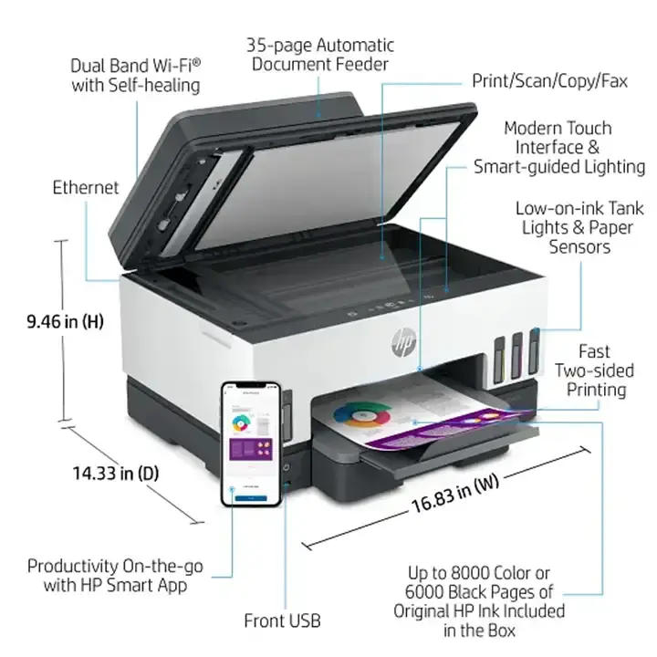 hp smart tank 7602 all in one, ai enabled hp smart tank 7602 all in one, ai enabled