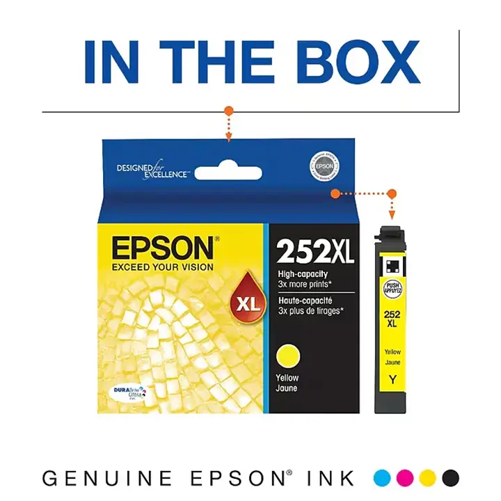epson t252xl yellow high yield ink cartridge (t252xl420 s) epson t252xl yellow high yield ink cartridge (t252xl420 s)