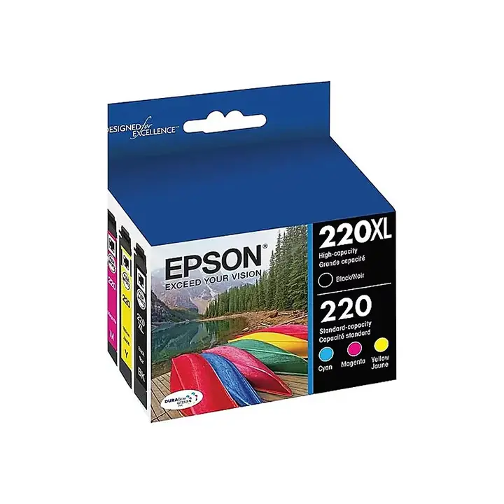 epson t220 black high yield and cyan/magenta/yellow standard yield ink cartridge, 4/pack (t220xl bcs) epson t220 black high yield and cyan/magenta/yellow standard yield ink cartridge, 4/pack (t220xl bcs)
